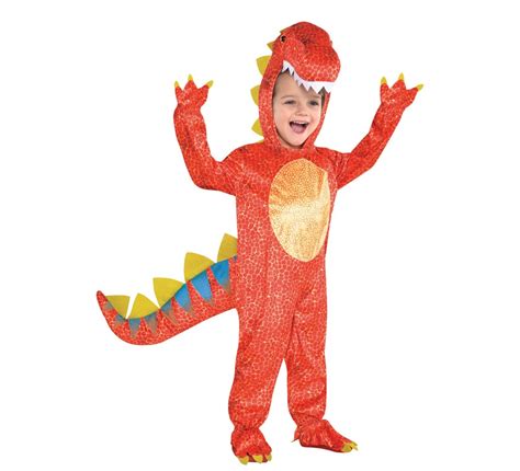 Disfraz de dinosaurio rojo para niños