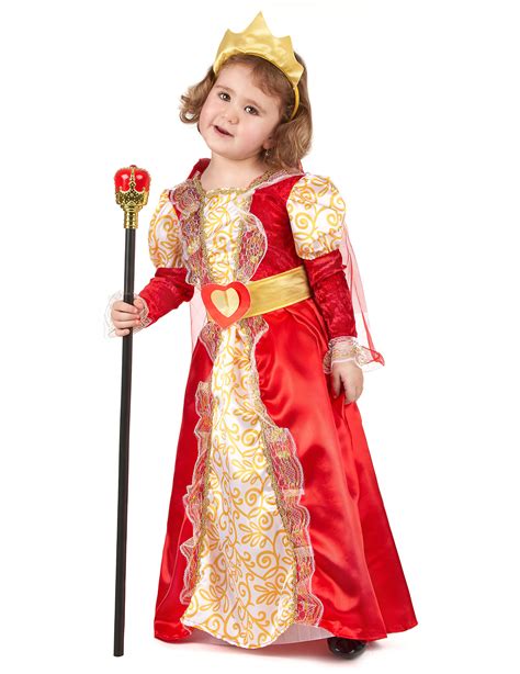 Disfraz de reina para niña rojo y dorado: Disfraces niños ...