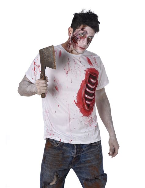 Disfraz de zombie con costillas de látex hombre Halloween ...
