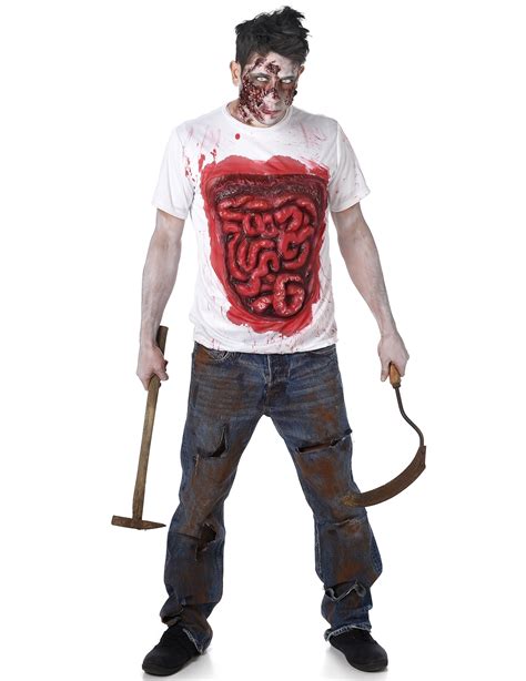 Disfraz de zombie con vísceras de látex hombre Halloween ...
