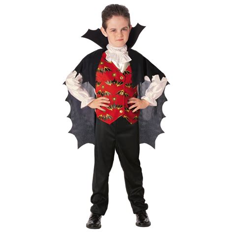 Disfraz Negro y Rojo de Drácula con Capa para Niño   MiDisfraz