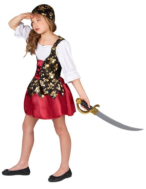 Disfraz pirata niña calaveras doradas: Disfraces niños,y ...