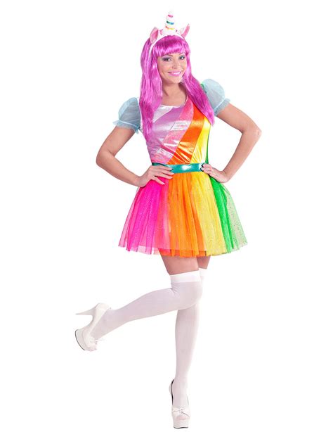 Disfraz unicornio arcoíris mujer: Disfraces adultos,y ...