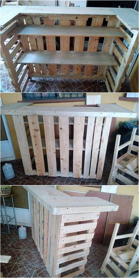 Dismantle the pallet planks on top of one another and arrange them ...