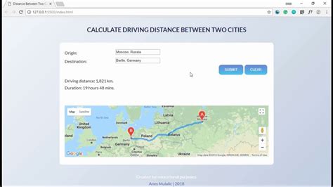 Distance Calculator Google Maps Distance Matrix API ...