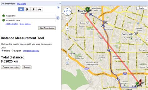 Distance Measurement in Google Maps Labs