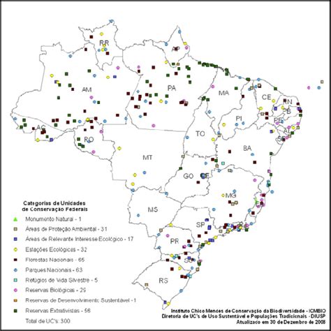Distribuição geográfica do Sistema Nacional de Unidades de Conservação ...