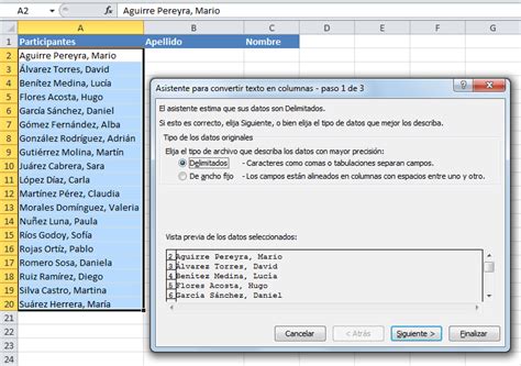 DIVIDIR TEXTO EN COLUMNAS EN EXCEL   Siempre Excel