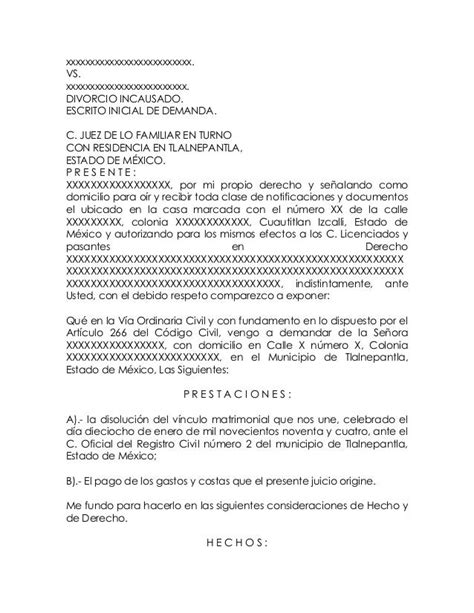 Divorcio incausado estado de mexico