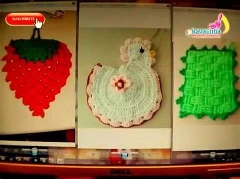 DIY 3 adornos para la cocina tejidos a crochet   YouTube