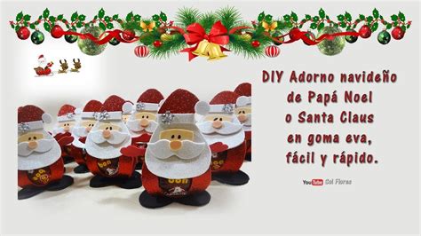 DIY Adorno navideño de Papá Noel o Santa Claus en goma eva ...