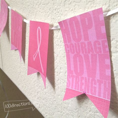 DIY Breast Cancer Awareness Banner Decor   Free Printable   100 Directions