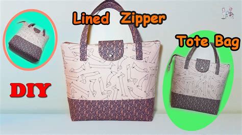 DIY Lined Zipper Tote Bag | Bag Ideas Making | Sewing ...