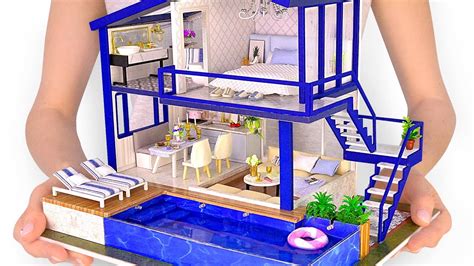 DIY Miniature Modern Party Home with Real Swimming Pool ...