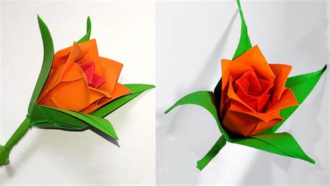 DIY paper rose in origami style. Easy paper rose ...