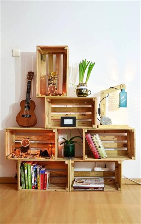 DIY Wood Pallet Crate Storage & Decorations | Caixas de ...
