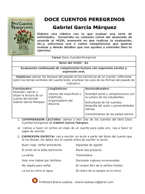 Doce Cuentos Peregrinos Rúbrica PDPELE Cap5 | Palabra | Comprensión ...