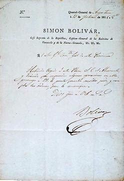 Document Signed; Bolivar  Simon , 1818, In Spanish ...