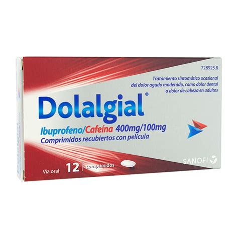 Dolalgial Ibuprofeno/Cafeína 400 mg/100 mg, 12 Comprimidos ...