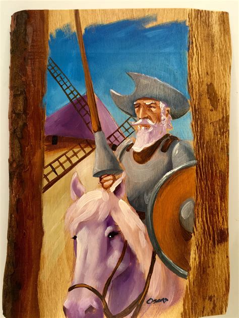 Don Quijote al óleo sobre madera, Don Quijote oil painting over wood ...