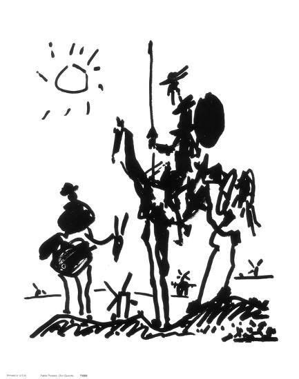 Don Quixote, c.1955 Art Print by Pablo Picasso | Picasso drawing ...