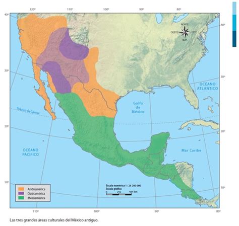 Dónde se ubica Mesoamérica, Aridoamérica y Oasisamérica. Primaria ...