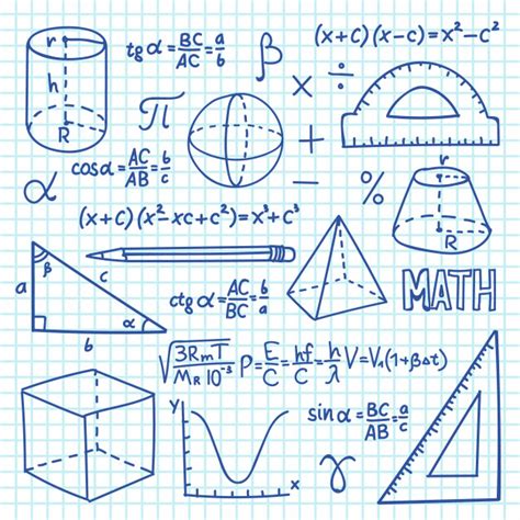 Doodle concepto de matemáticas y geometría. funciones de ...