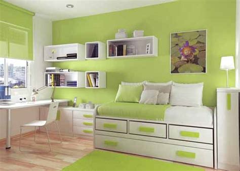Dormitorio de color verde