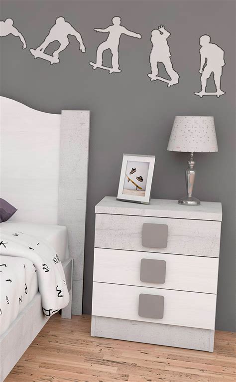 Dormitorio juvenil en color pino árido y roble virginia ...