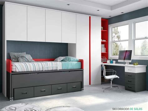 Dormitorios juveniles con pinceladas en color rojo ...