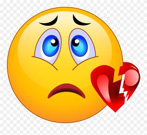 Download Broken Heart Sad Face Emoji Clipart  #5503036 ...