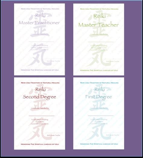 Download Complete Set Reiki Certificates by ...
