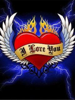 Download Love You & Fire Heart Mobile Wallpaper | Mobile ...