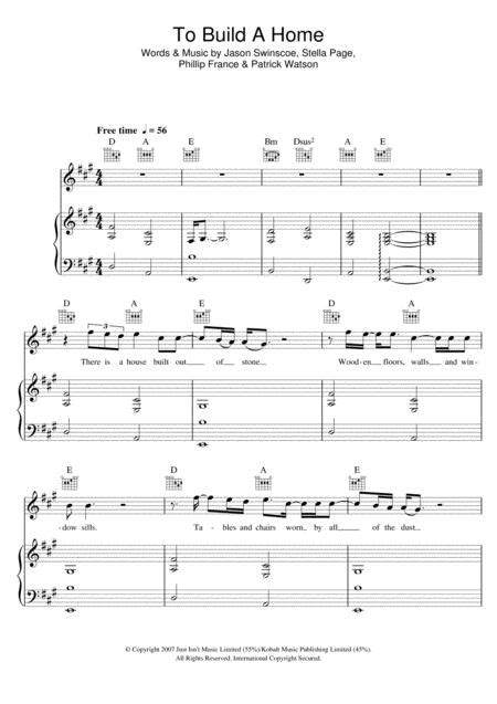 Download To Build A Home Sheet Music By Cinematic ...