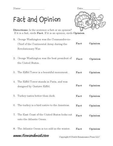 Download two free fact and opinion worksheets for your ...
