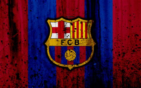 Download wallpapers FC Barcelona, 4k, grunge, FCB, La Liga ...