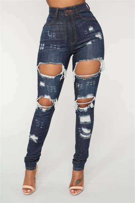 Drama Jeans   Dark Denim | Cute ripped jeans, High waisted distressed ...