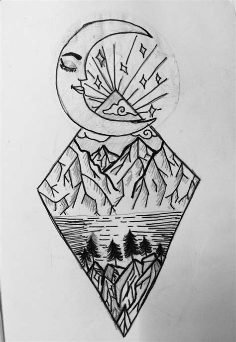 Drawing ideas moon doodle easy drawing cool black | Trippy ...