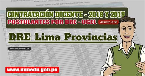 DRE Lima Provincias: Lista de Postulantes por UGEL DRE   Contrato ...