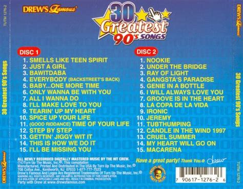 Drew s Famous 30 Greatest 90 s Songs Drew s Famous ...