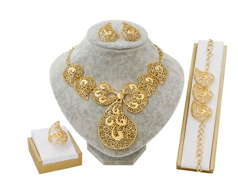 Dubai Gold Jewelry Sets for Women, Bridal Jewelry Butterfly Necklace ...
