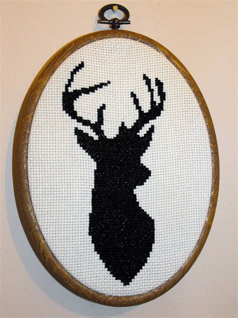 Duck Down Designs: Free Deer head cross stitch pattern