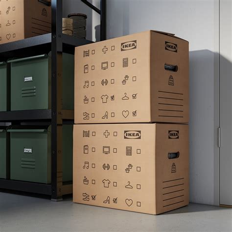 DUNDERGUBBE Caja mudanza, marrón, 50x31x40 cm   IKEA