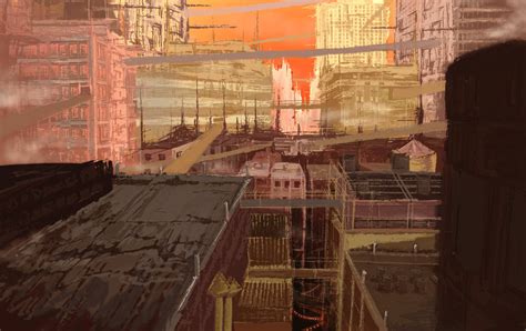 Dystopian Hive City enviroment drawing by RobSkib on ...