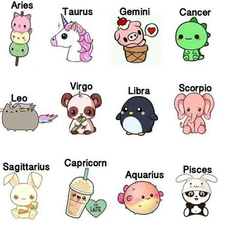 Each zodiac sign as an adorable, kawaii character | Zodiac signs funny ...