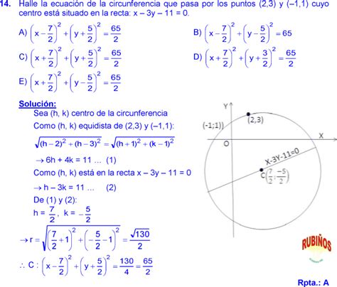 Ecuación de la circunferencia ejercicios resueltos | Ecuaciones ...