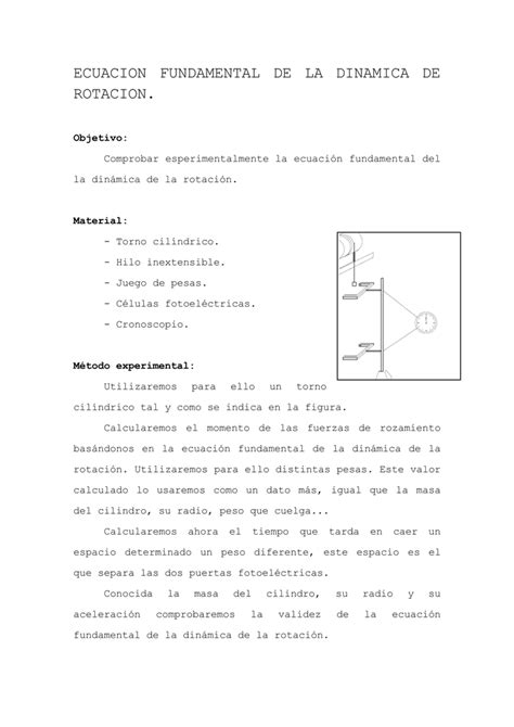 ECUACION FUNDAMENTAL DE LA DINAMICA DE ROTACION