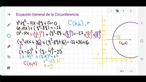 Ecuación General de la Circunferencia  Parte lll    YouTube