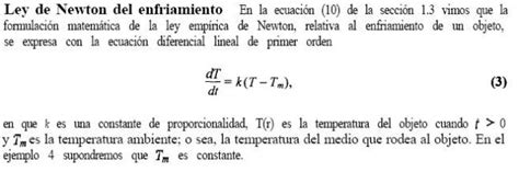 Ecuaciones Diferenciales: Ley Enfriamiento de Newton