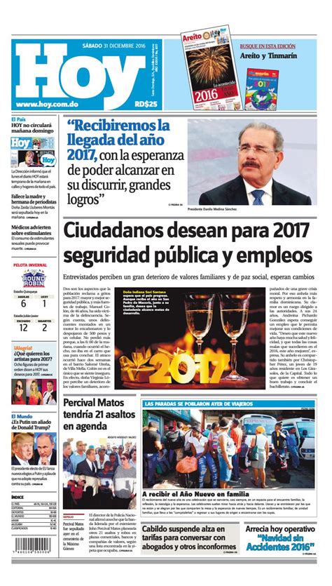 Edición impresa hoy 31 de diciembre 2016 by Periodico Hoy ...
